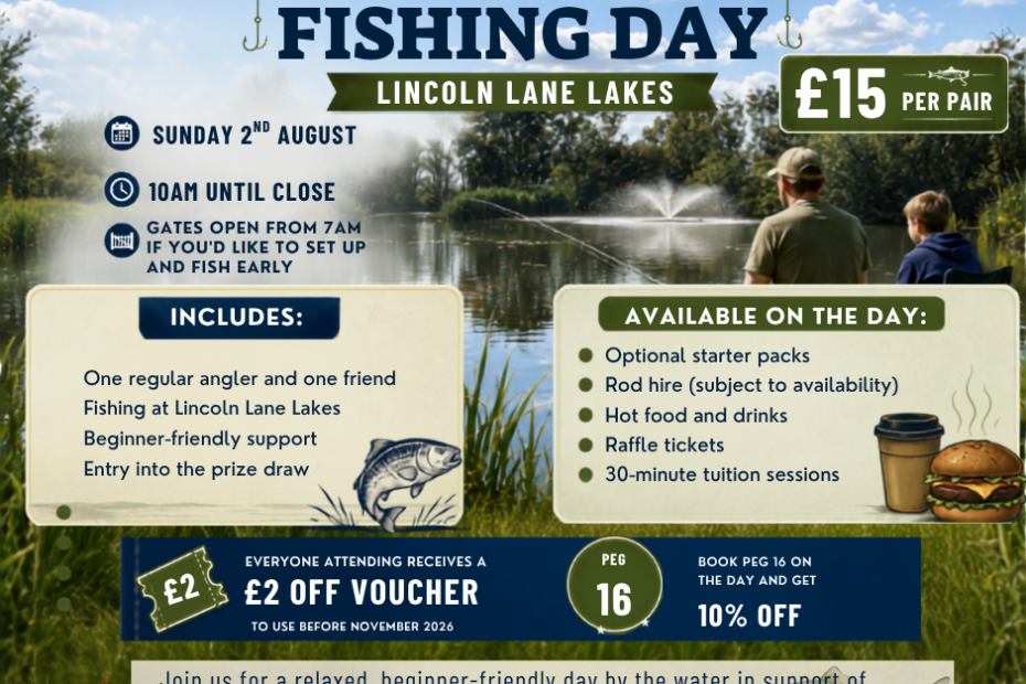 Take a friend fishing event Lincolnshire